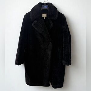 H&M Black Teddy Coat Faux Fur Plush Jacket